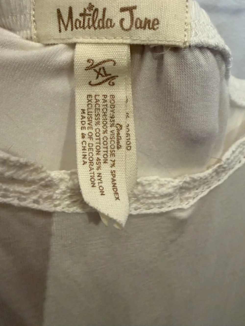 Matilda Jane Cream Lace-Trim Slip